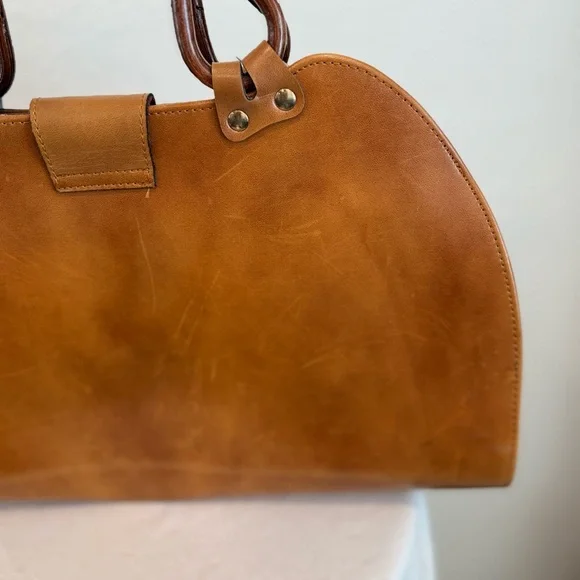 Brown and Multicolor Leather Handbag - Picture 7 of 10